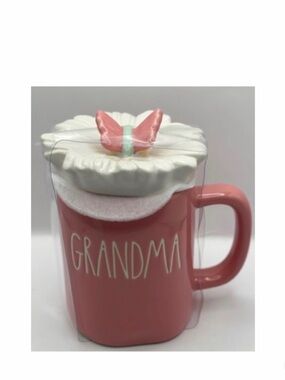 NEW Rae Dunn "Grandma" Flower & Butterfly Topper Mug